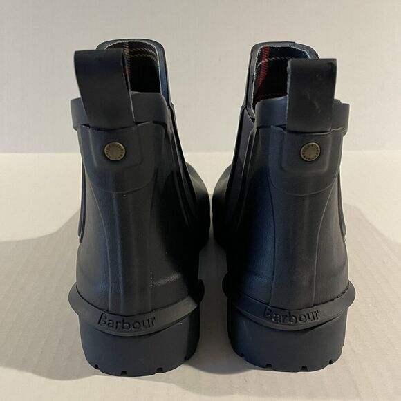 Barbour Wilton Chelsea Wellington Wellies Navy Rubber Rain Boots Women's size 6 - Picture 7 of 14